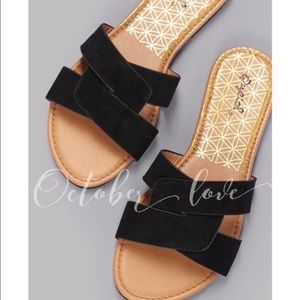 Black Suede Spring Sandals